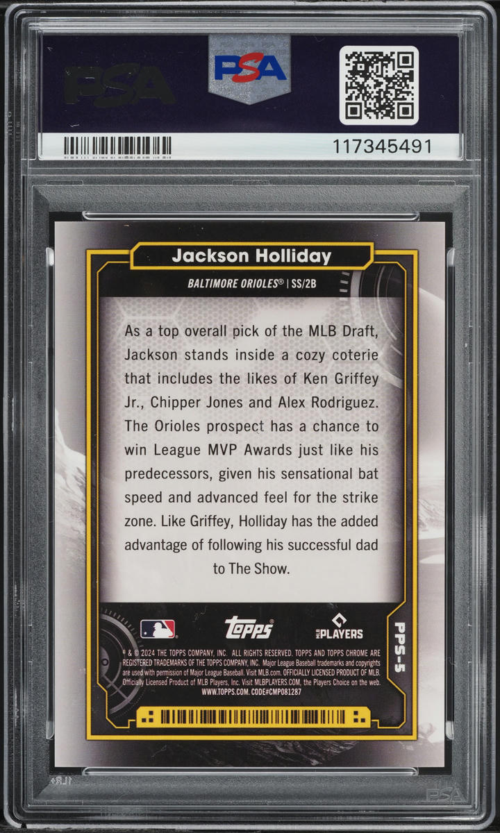2024 Topps Chrome Cosmic Planetary Pursuit The Sun Jackson Holliday ROOKIE #5 PSA 10 GEM MINT
