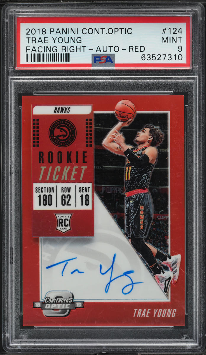 その他 TRAE YOUNG ROOKIE TICKET AUTO HOLO PSA 9 Trae Young 2018 Contenders #142 Rookie Ticket Auto (Ball at