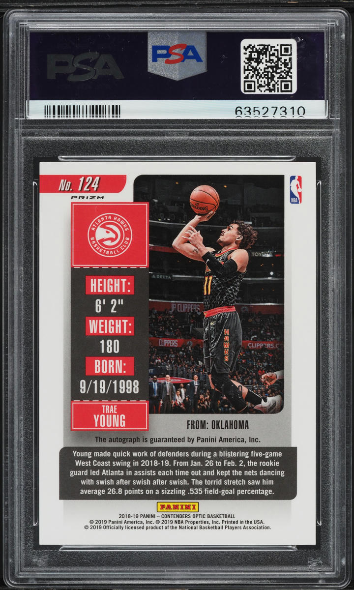 その他 TRAE YOUNG ROOKIE TICKET AUTO HOLO PSA 9 Trae Young 2018 Contenders #142 Rookie Ticket Auto (Ball at