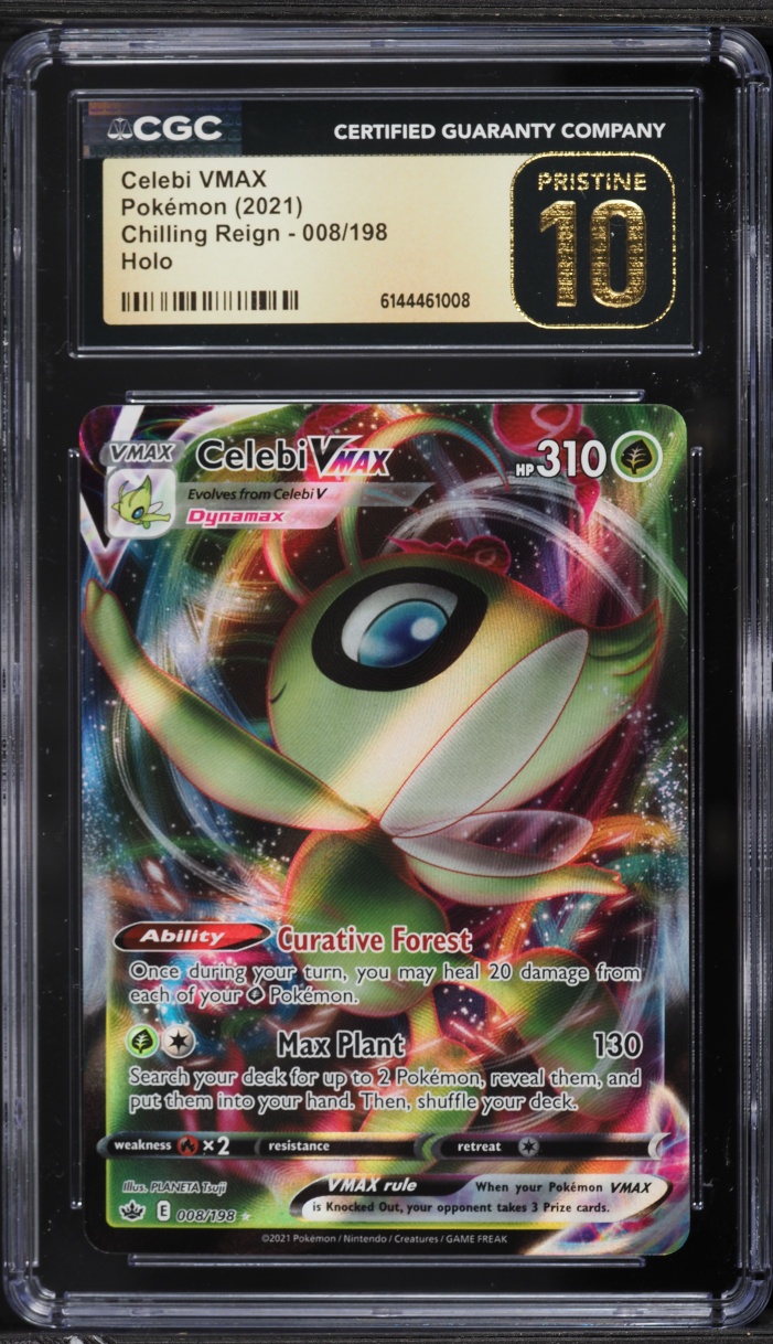 2021 Pokemon Sword & Shield Chilling Reign Alt Art Celebi VMAX #8 CGC 10 PRISTINE