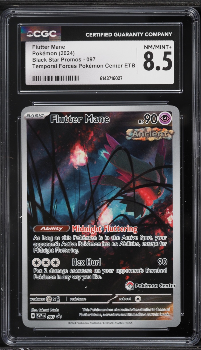 2024 Pokemon SV Promo Temporal Forces Center ETB Full Art Flutter Mane #97 CGC 8.5 NM-MT+