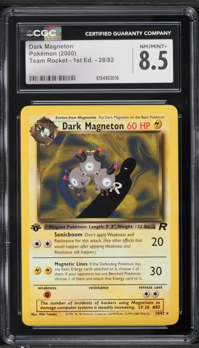 2000 Pokemon Team Rocket 1st Edition Dark Magneton #28 CGC 8.5 NM-MT+