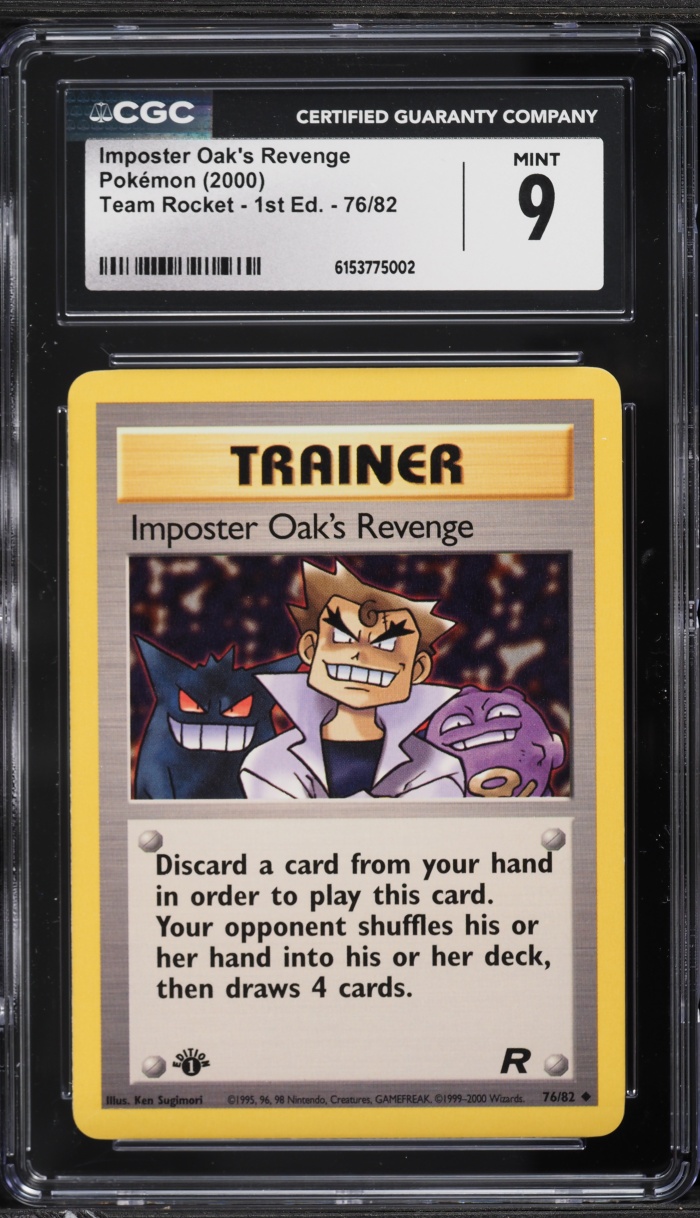 2000 Pokemon Team Rocket 1st Edition Imposter Oak's Revenge #76 CGC 9 MINT