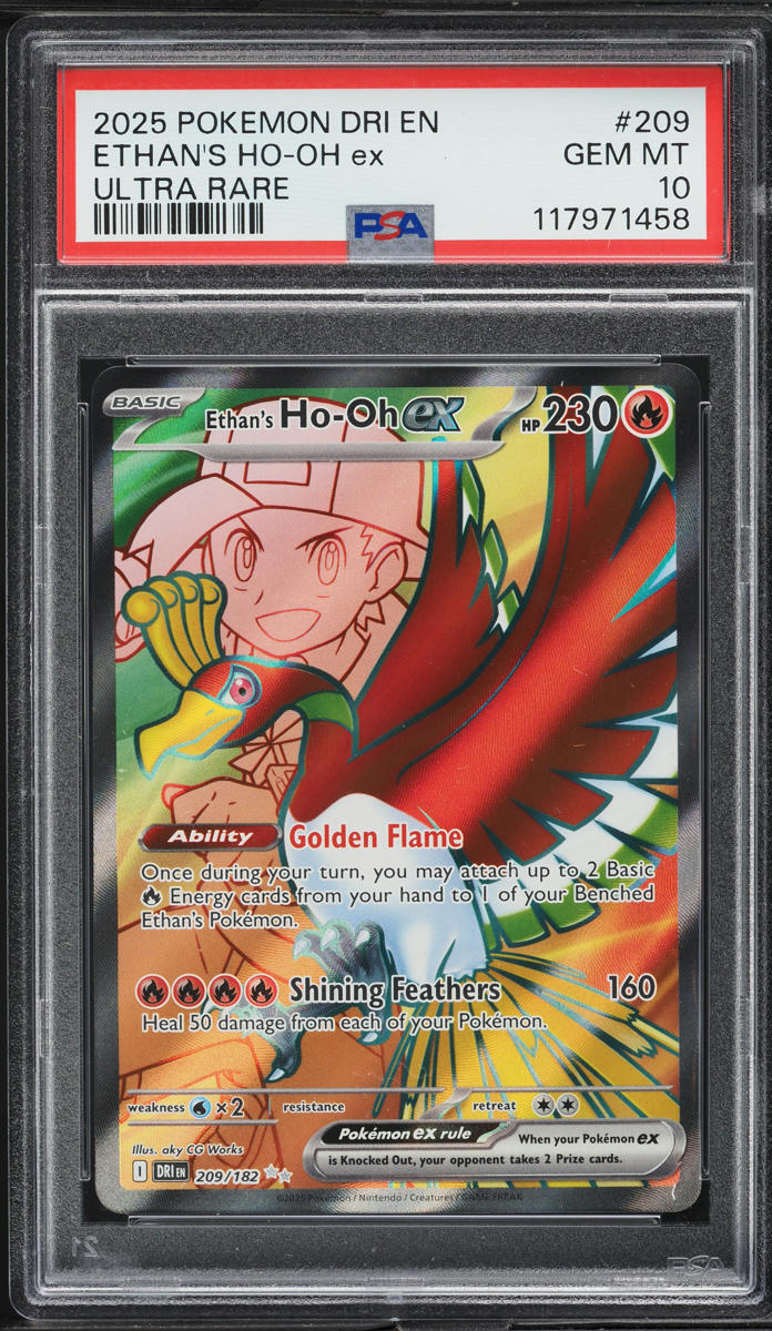 2025 Pokemon Scarlet & Violet Destined Rivals Full Art Ethan's Ho-Oh Ex #209 PSA 10 GEM MINT