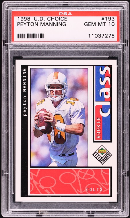 1998 Ultra Masterpiece Peyton Manning ROOKIE 1/1 #416 BGS 9 MINT