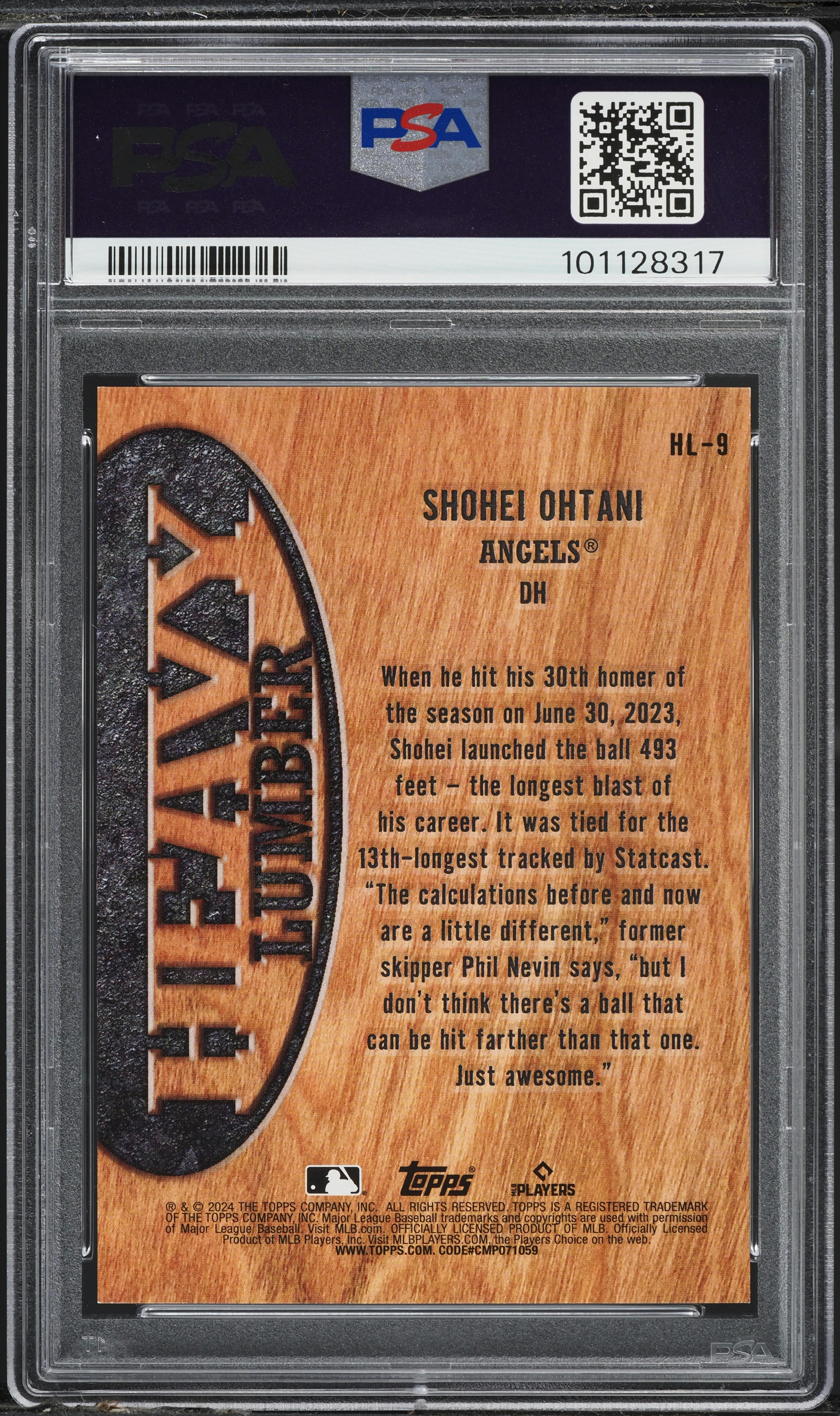 2024 Topps Heavy Lumber Shohei Ohtani #HL-9 PSA 10 GEM MINT