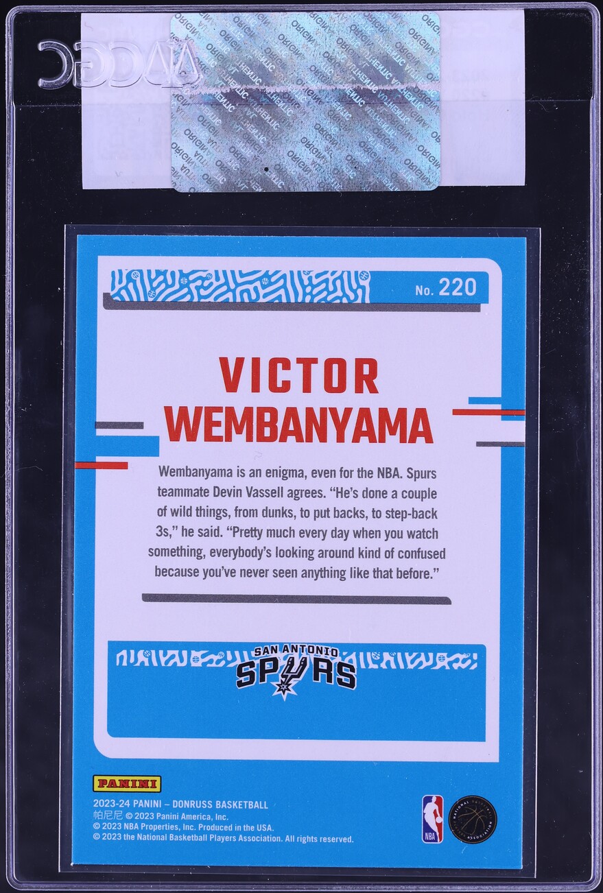 2023 Donruss Holo Green Laser Victor Wembanyama ROOKIE #220 CGC AUTH
