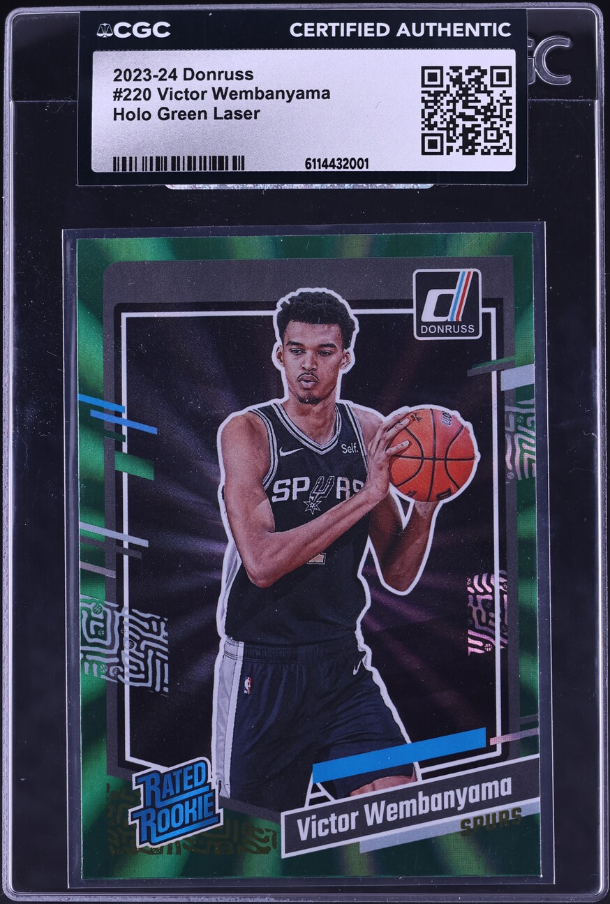 2023 Donruss Holo Green Laser Victor Wembanyama ROOKIE #220 CGC AUTH