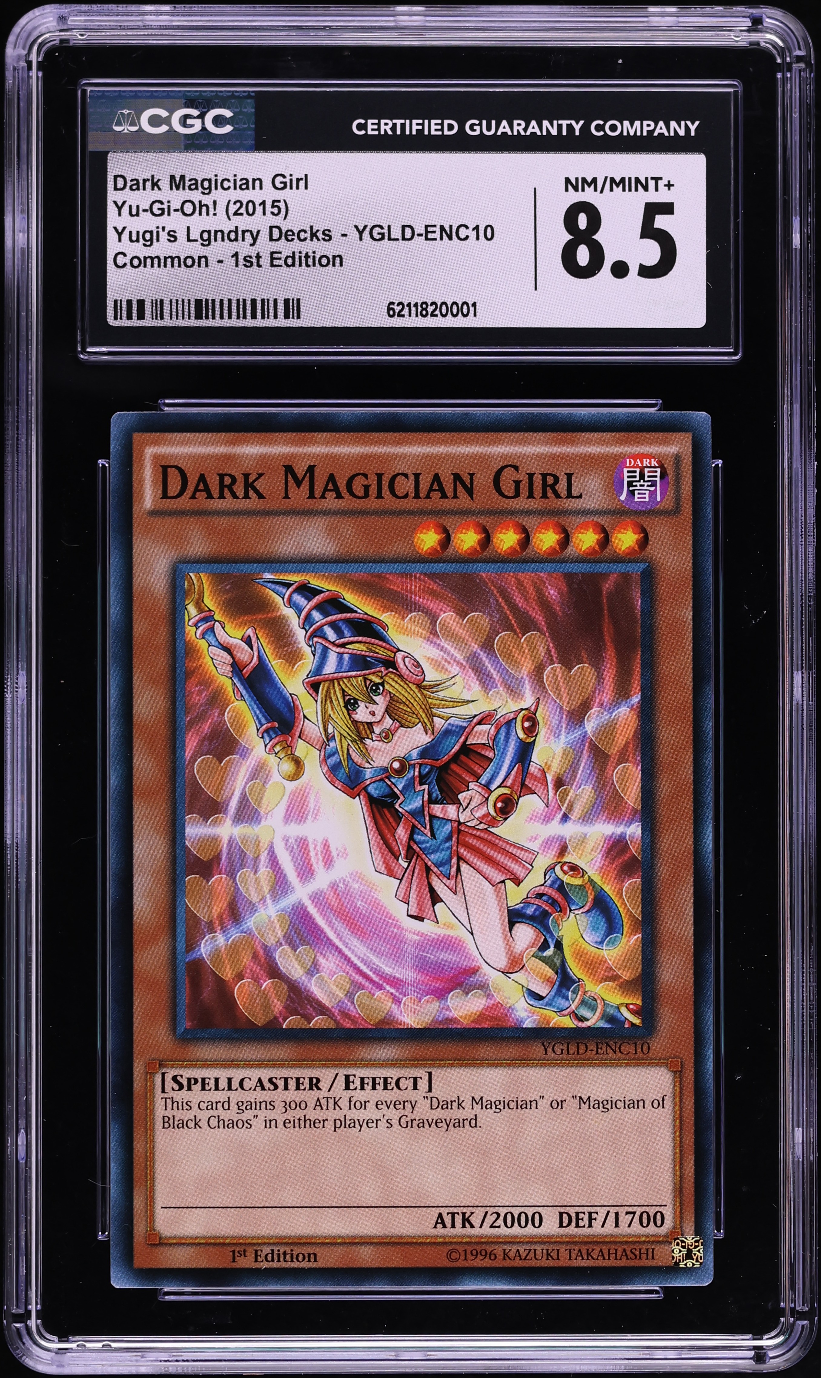 2015 Yu-Gi-Oh! Yugi's Legendary Decks 1st Edition Dark Magician Girl #YGLD-ENC10 CGC 8.5 NM-MT+