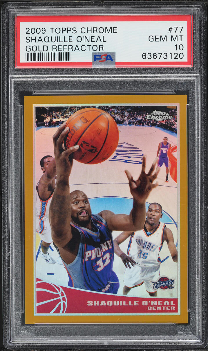 2009 Topps Chrome Gold Refractor Shaquille O'Neal /50 #77 PSA 10 GEM MINT - Photo 1
