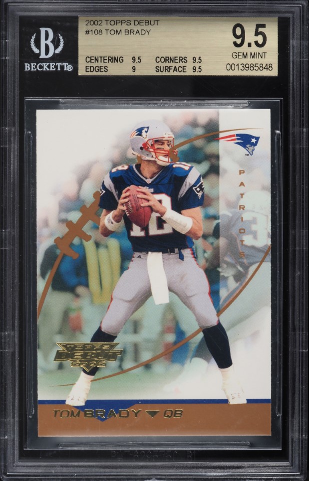 2002 Topps Debut Tom Brady #108 BGS 9.5 GEM MINT