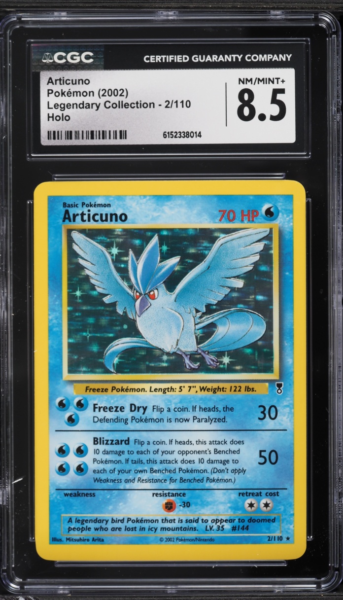 2002 Pokemon Legendary Collection Holo Articuno #2 CGC 8.5 NM-MT+