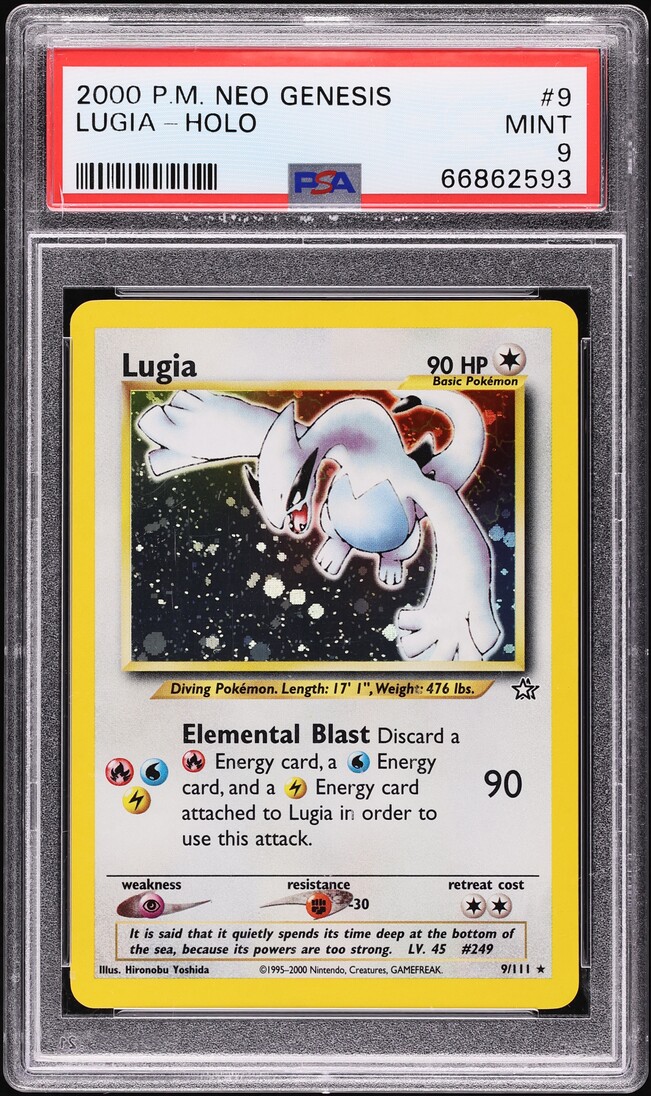 2000 Pokemon Neo Genesis Holo Lugia #9 PSA 9 MINT