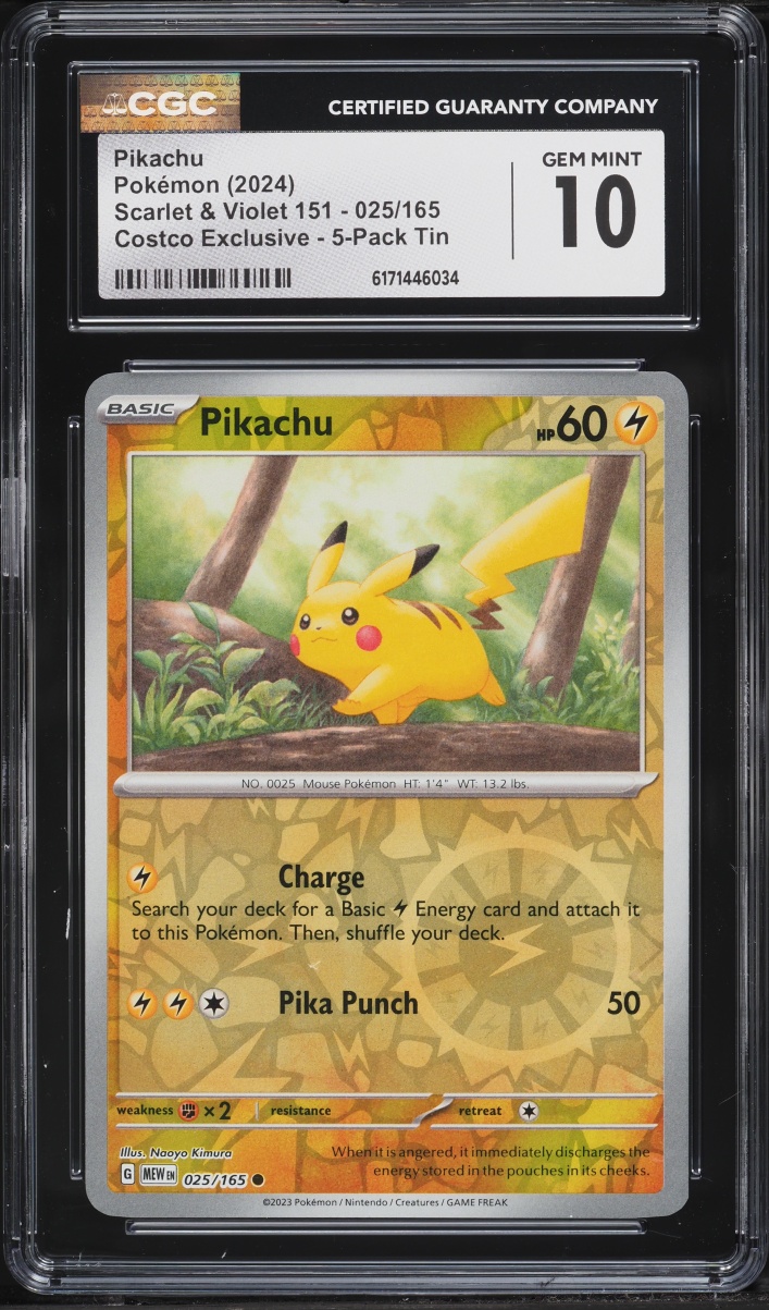 2024 Pokemon Scarlet & Violet 151 Costco Exclusive Pikachu #25 CGC 10 GEM MINT