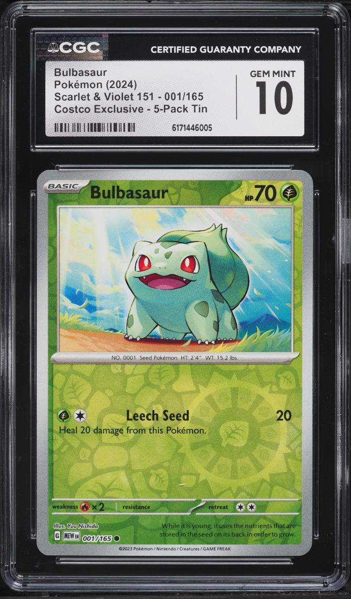 2024 Pokemon Scarlet & Violet 151 Costco Exclusive Bulbasaur #1 CGC 10 GEM MINT
