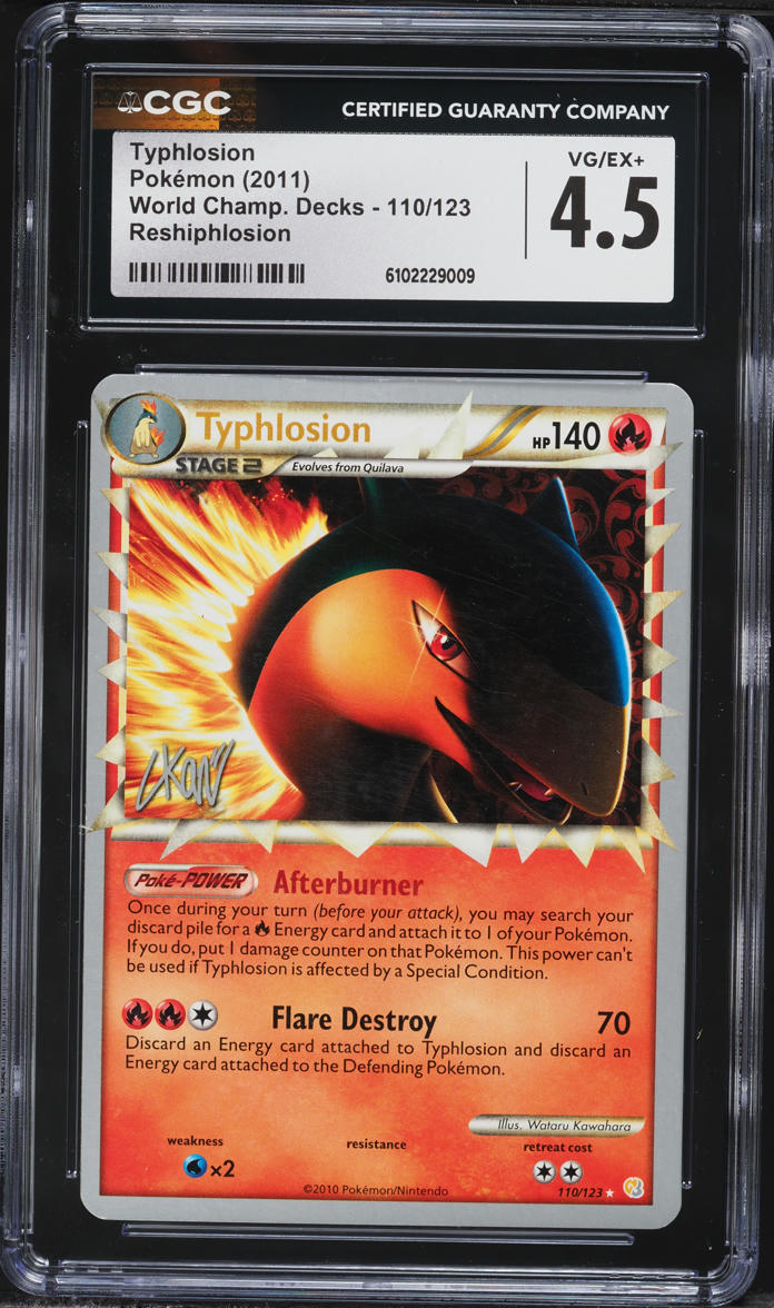 2011 Pokemon World Championships Deck Reshiphlosion Typhlosion #110 CGC 4.5 VGEX+