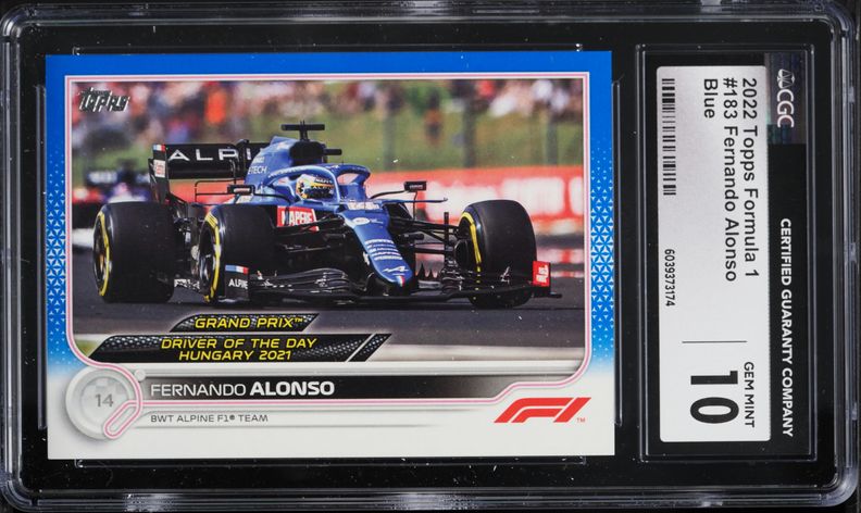 2005 Futera Grand Prix Drivers Fernando Alonso ROOKIE #1 PSA 9