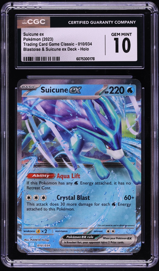 2023 Pokemon SV TCG Classic Blastoise ex Deck Holo Suicune ex #10 CGC 10 GEM MINT