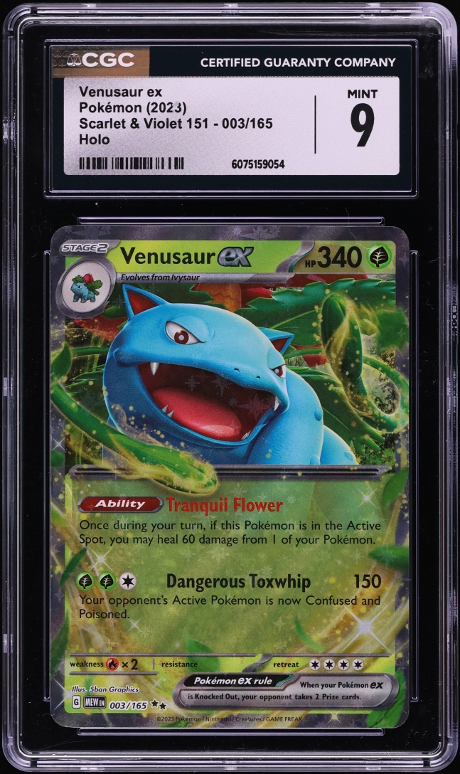 2023 Pokemon Scarlet & Violet 151 Holo Venusaur ex #3 CGC 9 MINT