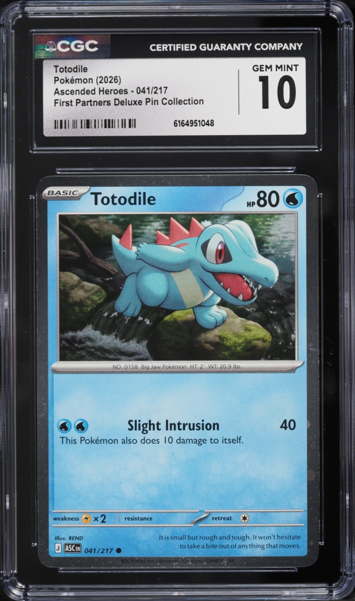 2026 Pokemon Mega Ascended Heroes First Partners Deluxe Pin Totodile #41 CGC 10 GEM MINT
