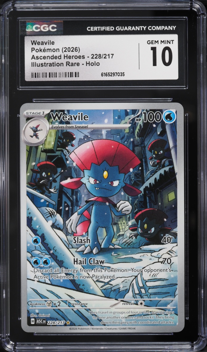 2026 Pokemon Mega Evolution Ascended Heroes IR Weavile #228 CGC 10 GEM MINT