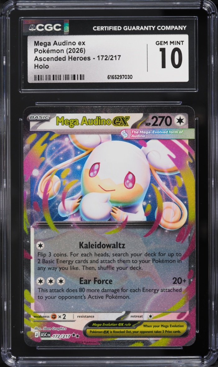 2026 Pokemon Mega Evolution Ascended Heroes Holo Mega Audino Ex #172 CGC 10 GEM MINT