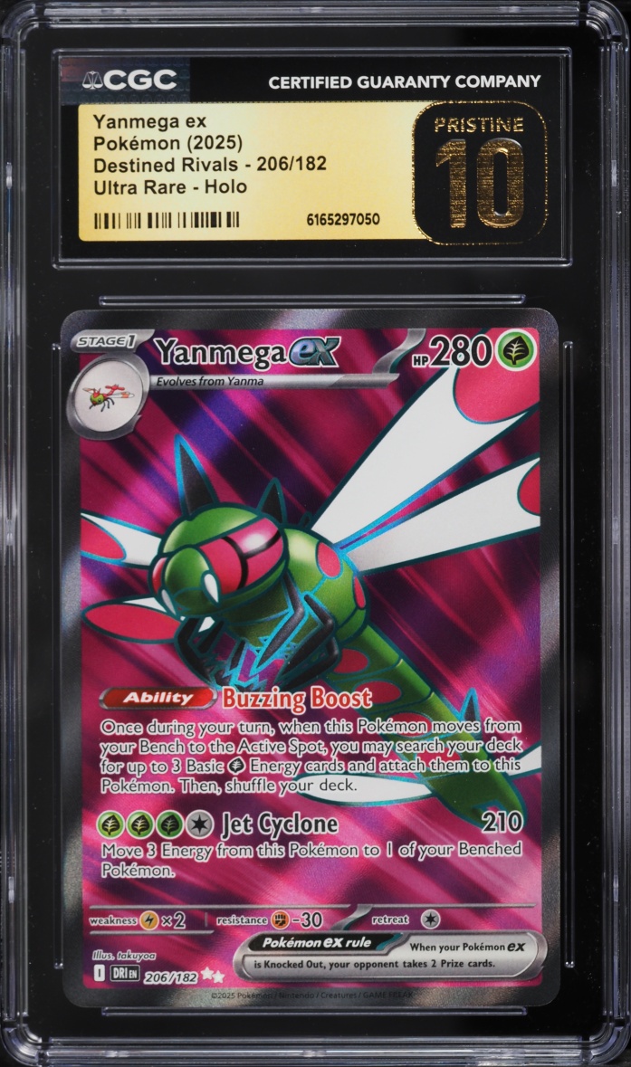 2025 Pokemon Scarlet & Violet Destined Rivals Full Art Yanmega Ex #206 CGC 10 PRISTINE