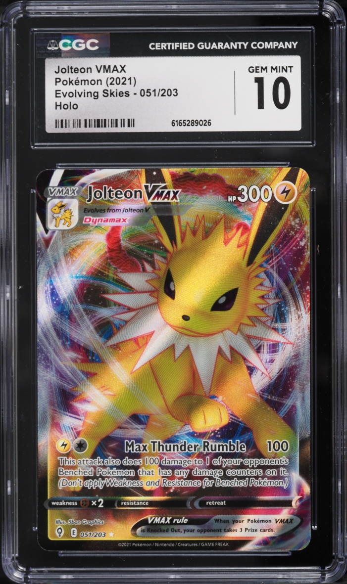 2021 Pokemon Sword & Shield Evolving Skies Full Art Jolteon VMAX #51 CGC 10 GEM MINT