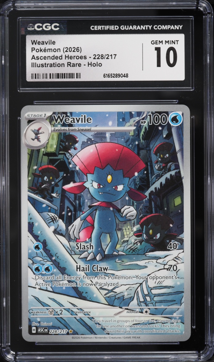 2026 Pokemon Mega Evolution Ascended Heroes IR Weavile #228 CGC 10 GEM MINT