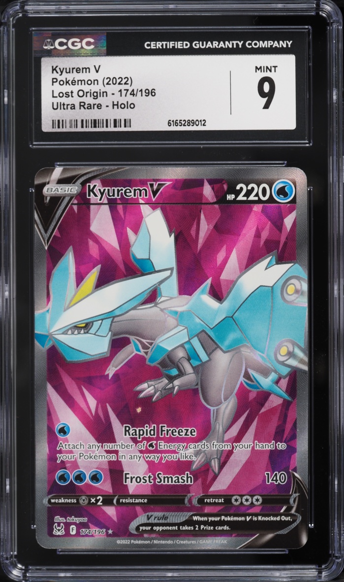 2022 Pokemon Sword & Shield Lost Origin Full Art Kyurem V #174 CGC 9 MINT