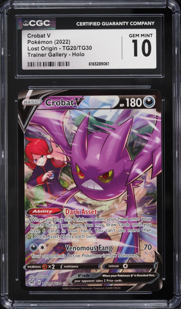 2022 Pokemon Sword & Shield Lost Origin CHR Crobat V #TG20 CGC 10 GEM MINT