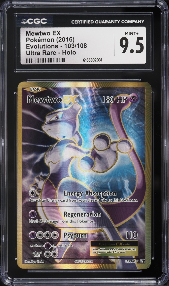 2016 Pokemon XY Evolutions Full Art Mewtwo EX #103 CGC 9.5 MINT+