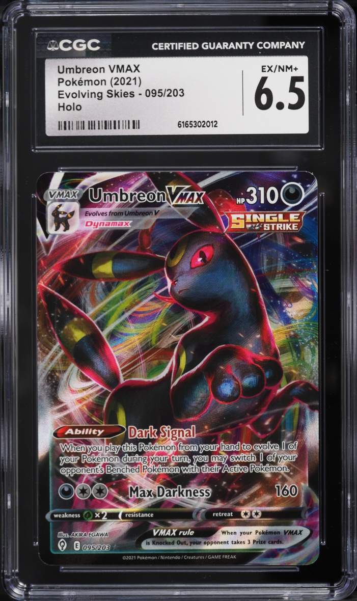 2021 Pokemon Sword & Shield Evolving Skies Full Art Umbreon VMAX #95 CGC 6.5 EXMT+