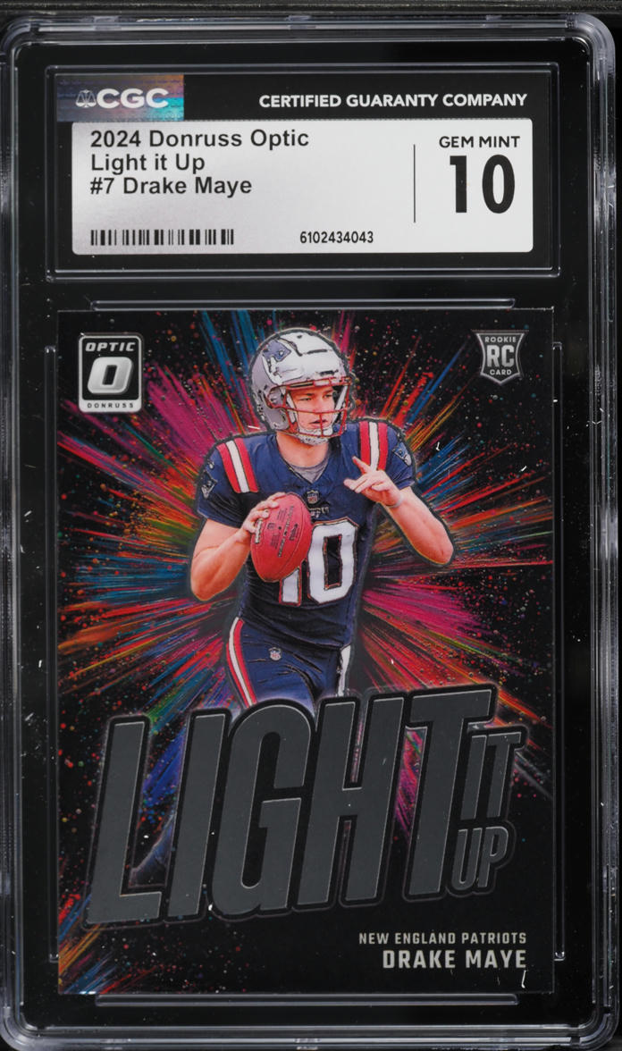 2024 Donruss Optic Light It Up Drake Maye ROOKIE #7 CGC 10 GEM MINT