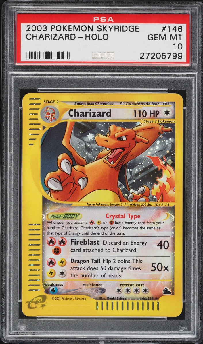 2003 Pokemon Skyridge Holo Crystal Charizard #146 PSA 10 GEM MINT