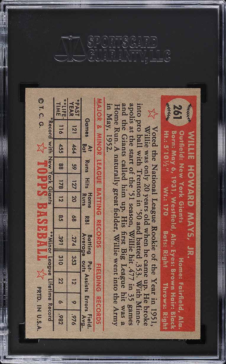 1952 Topps Willie Mays #261 SGC 7 NRMT