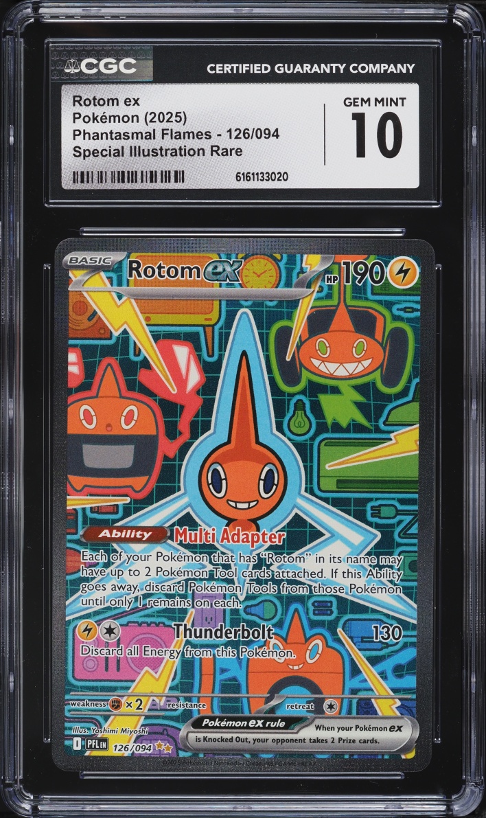 2025 Pokemon Mega Evolution Phantasmal Flames SIR Rotom ex #126 CGC 10 GEM MINT