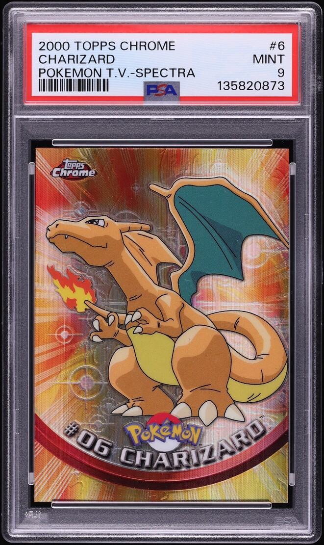 2000 Topps Chrome Pokemon TV Series 1 Spectra Charizard #6 PSA 9 MINT