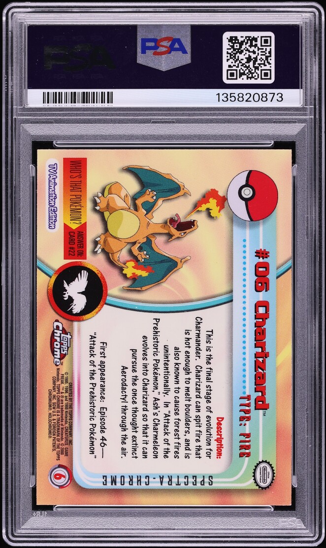 2000 Topps Chrome Pokemon TV Series 1 Spectra Charizard #6 PSA 9 MINT