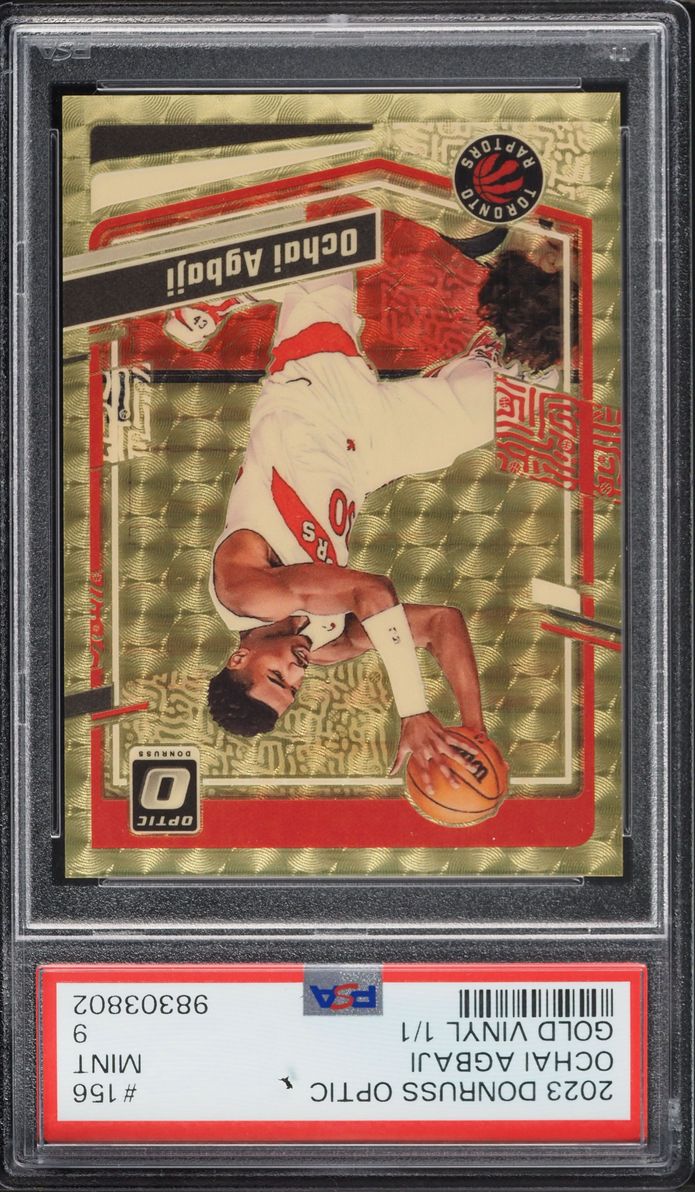 2023 Donruss Optic Gold Vinyl Prizm Ochai Agbaji 1/1 #156 PSA 9 MINT