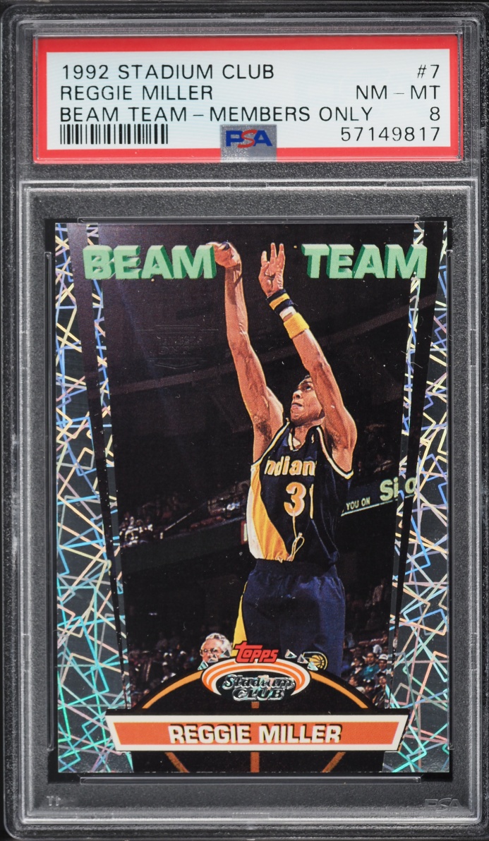 1992 Stadium Club Beam Team Members Only Reggie Miller #7 PSA 8 NM-MT