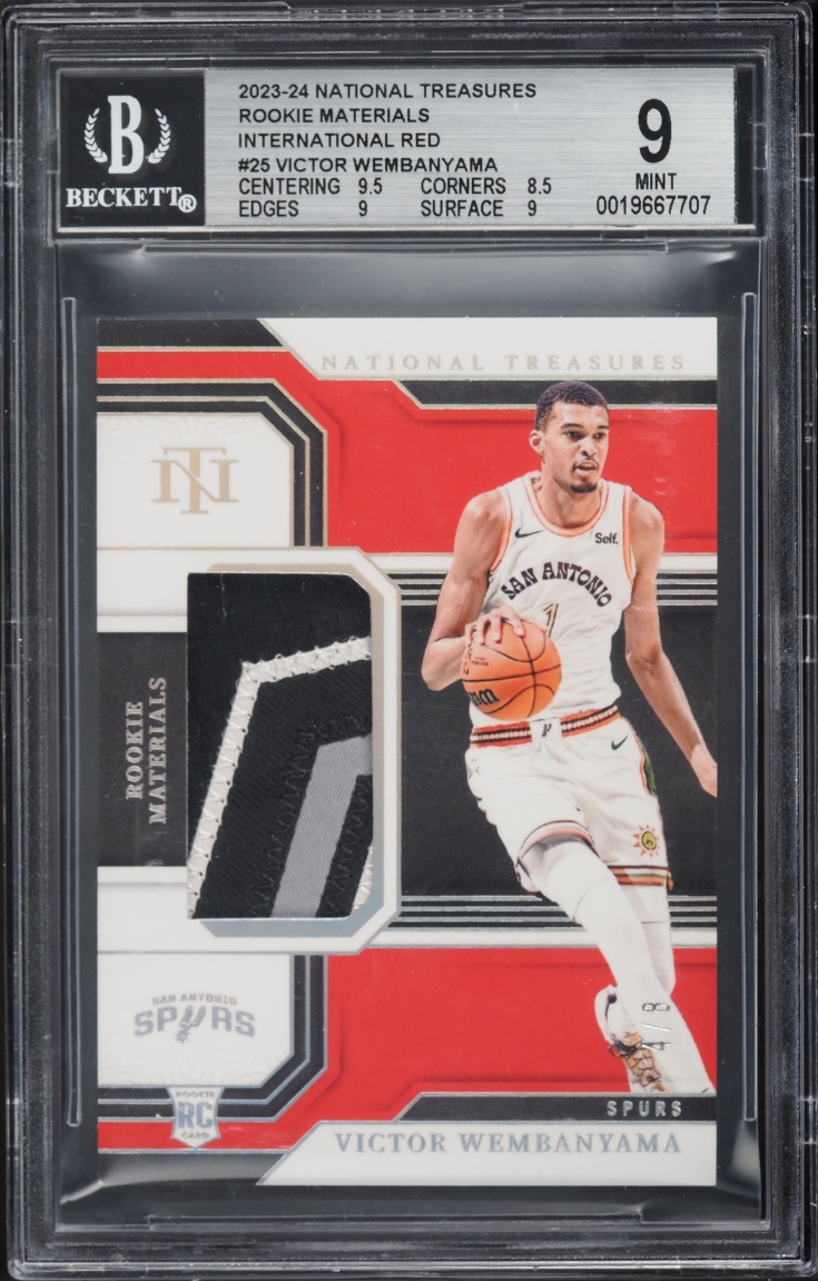 2023 National Treasures International Red Victor Wembanyama ROOKIE PATCH /8 #RM-VWB BGS 9 MINT