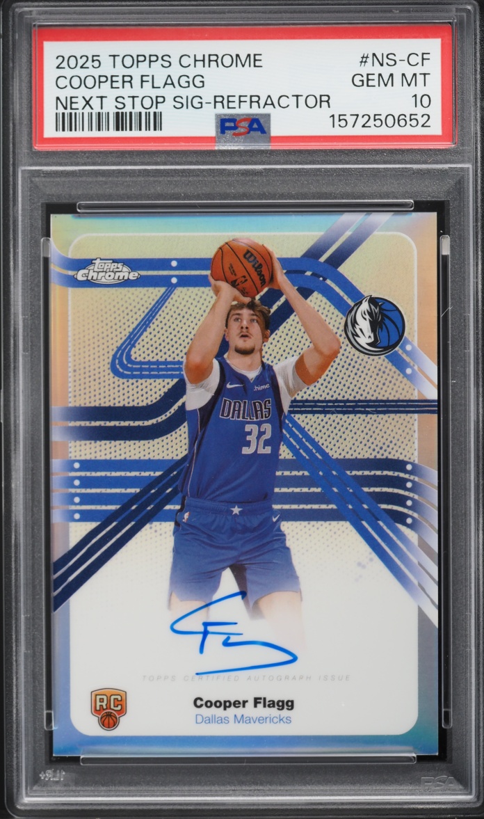 2025 Topps Chrome Next Stop Signatures Refractor Cooper Flagg ROOKIE AUTO #NS-CF PSA 10 GEM