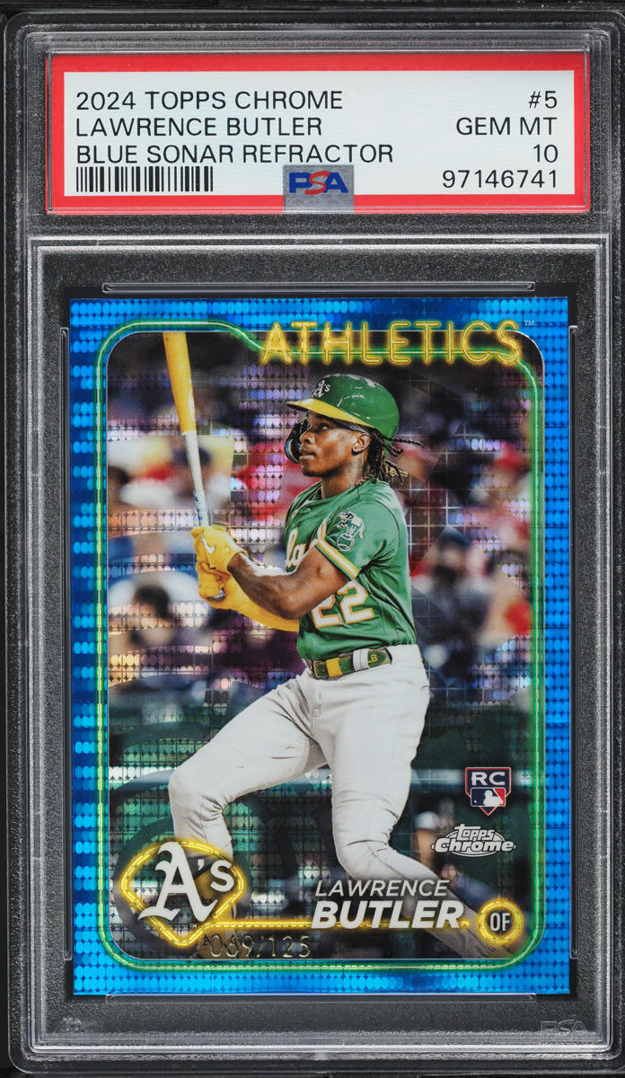 2024 Topps Chrome Blue Sonar Refractor Lawrence Butler ROOKIE /125 #5 PSA 10 GEM
