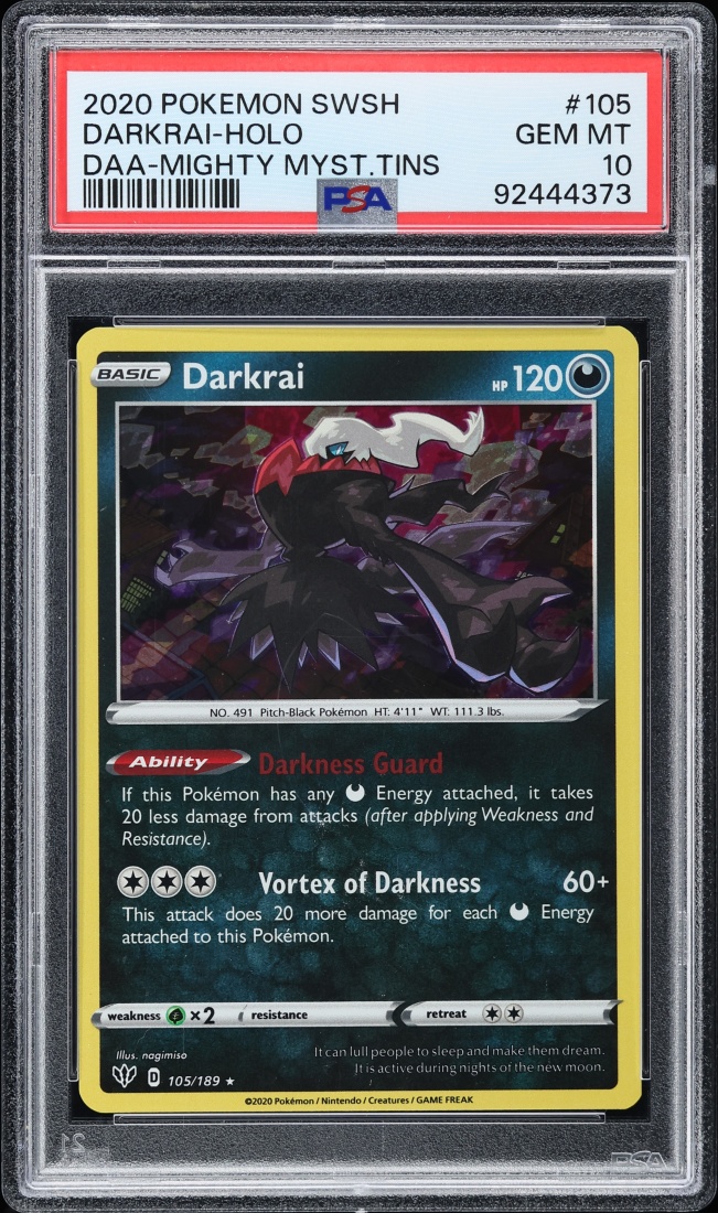 2020 Pokemon Sword & Shield Darkness Ablaze Holo Darkrai #105 PSA 10 GEM MINT