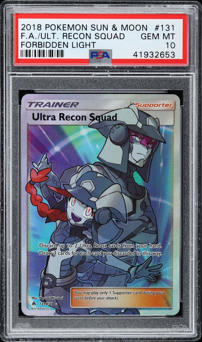 2018 Pokemon Sun & Moon Forbidden Light Full Art Ultra Recon Squad #131 PSA 10 GEM MINT