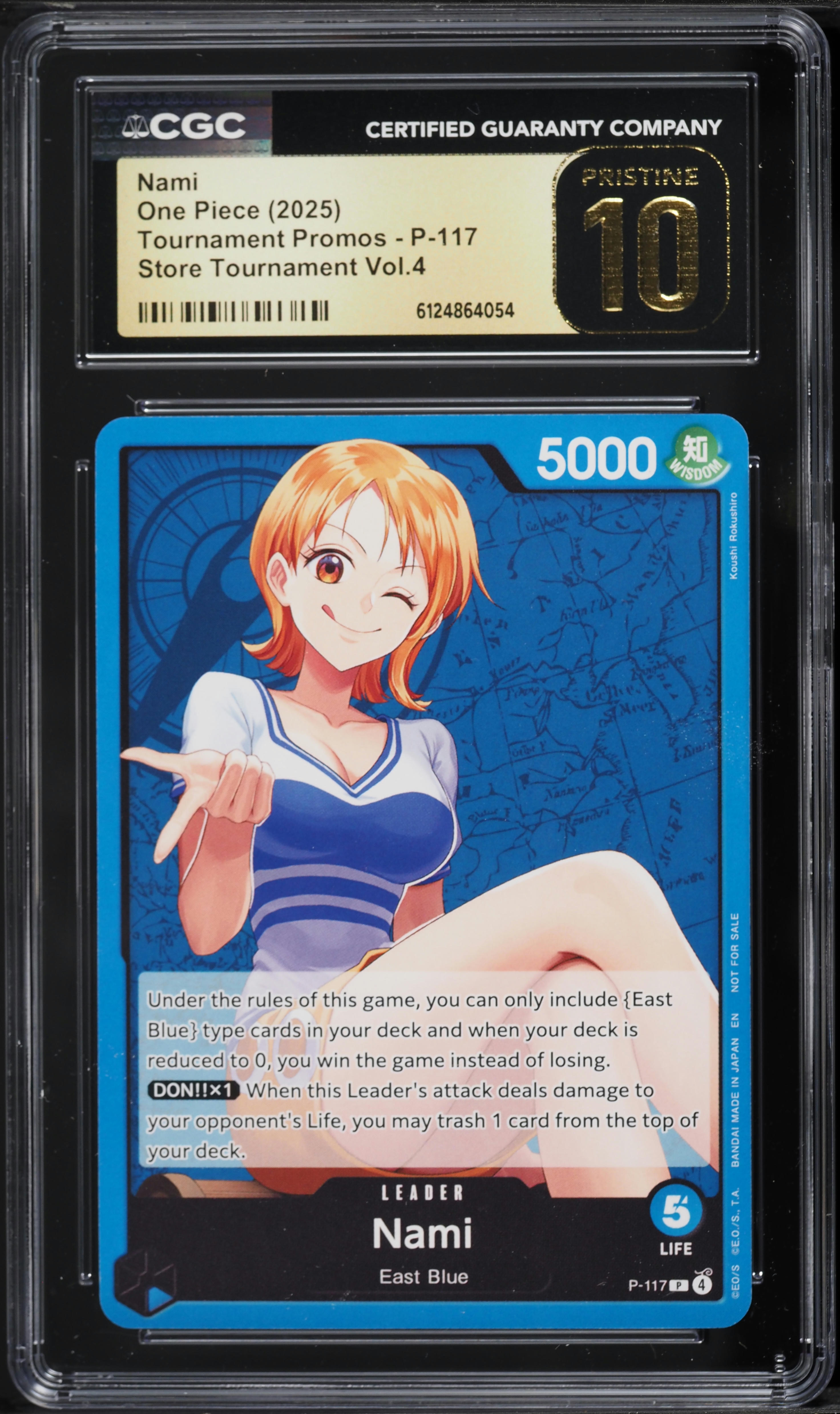 2025 One Piece Tournament Promo Store Volume 4 Leader Nami #P-117 CGC 10 PRISTINE
