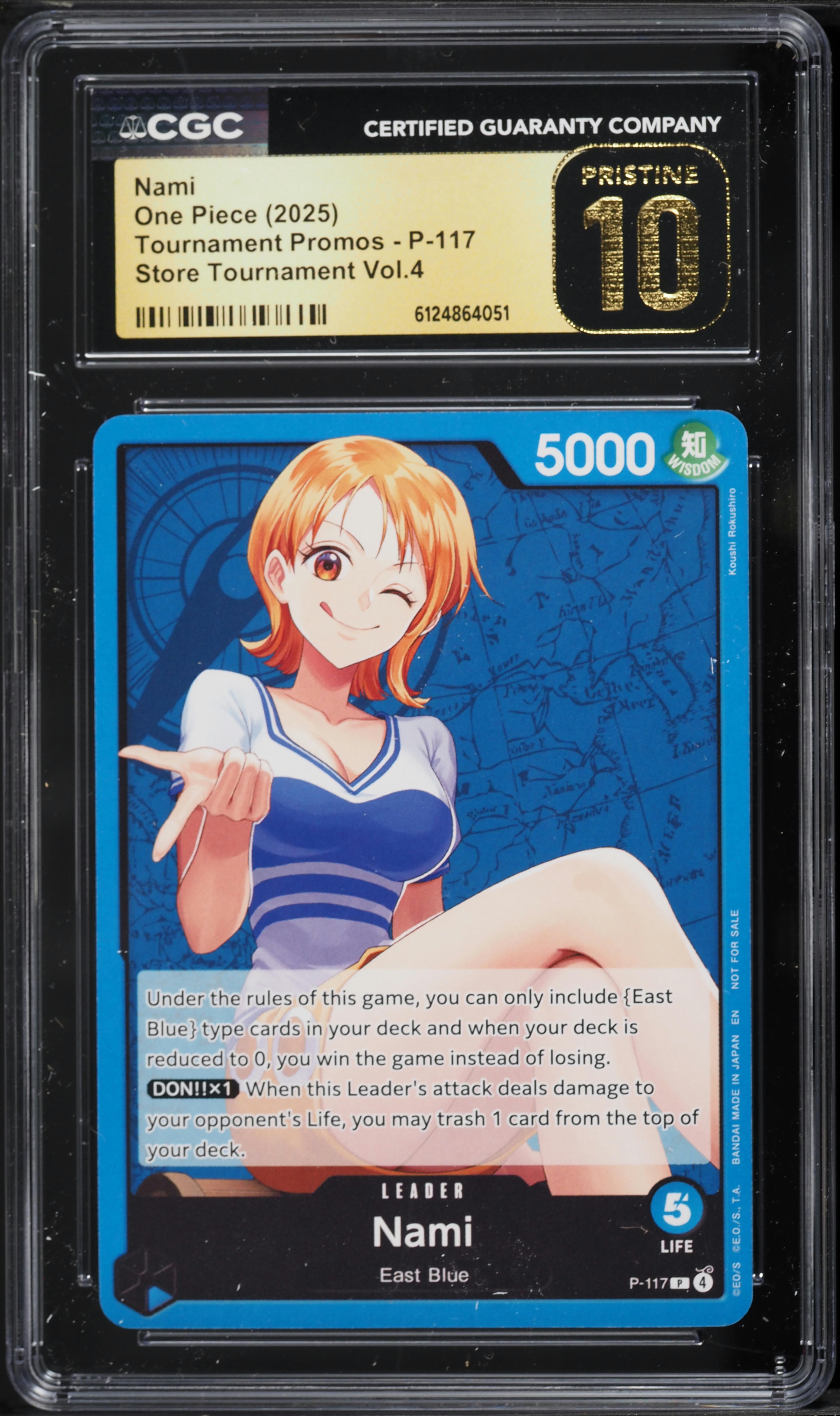 2025 One Piece Tournament Promo Store Volume 4 Leader Nami #P-117 CGC 10 PRISTINE