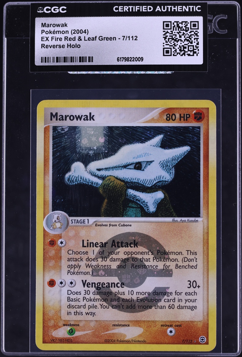 2004 Pokemon EX Fire Red & Leaf Green Reverse Holo Marowak #7 CGC AUTH