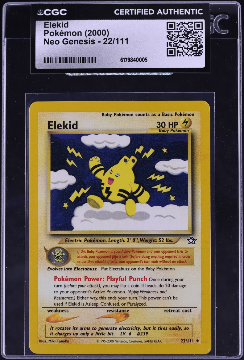2000 Pokemon Neo Genesis Elekid #22 CGC AUTH
